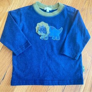 Le Top Long Sleeve Dinosaur Appliqué Shirt